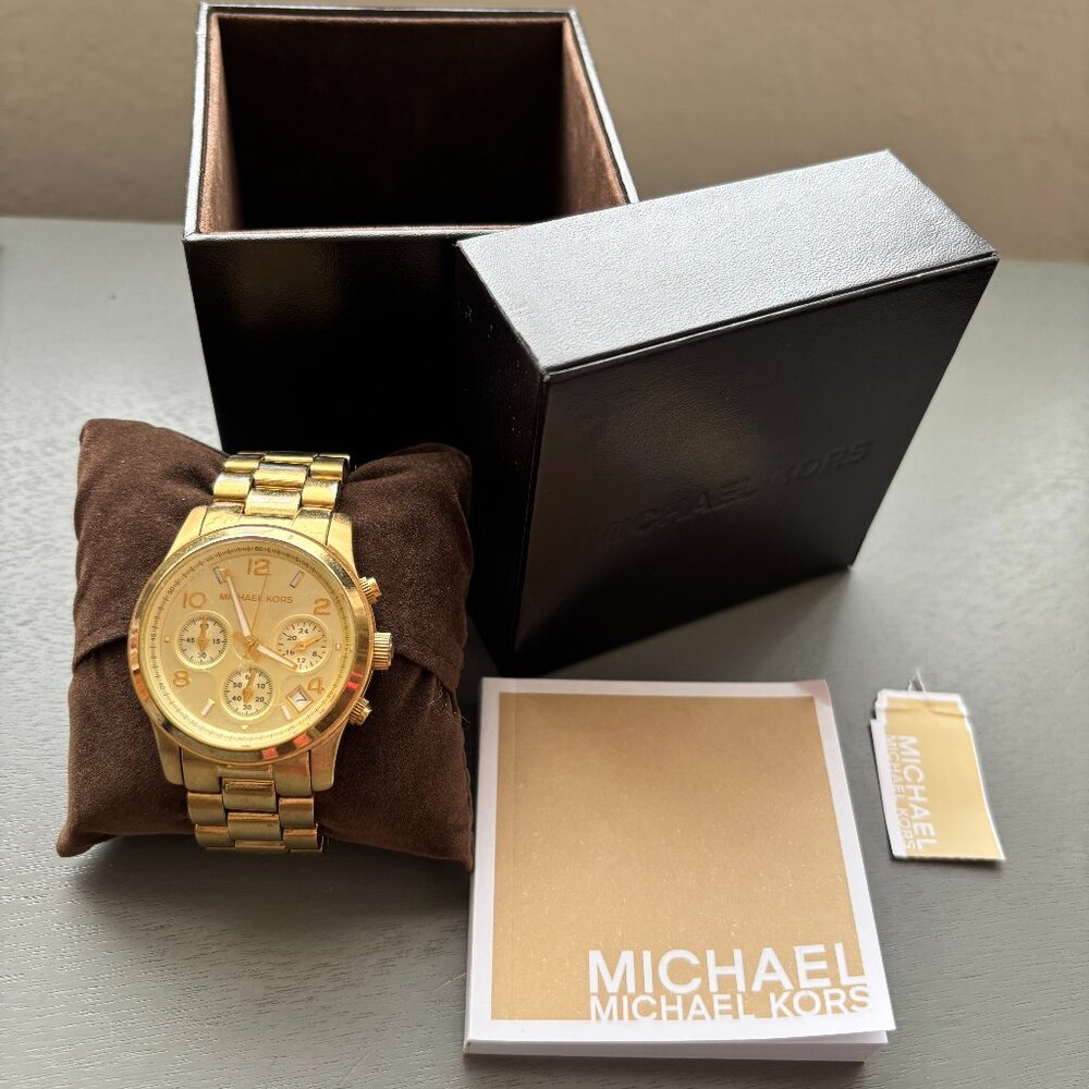 Michel Kors Womens Gold Runway Watch